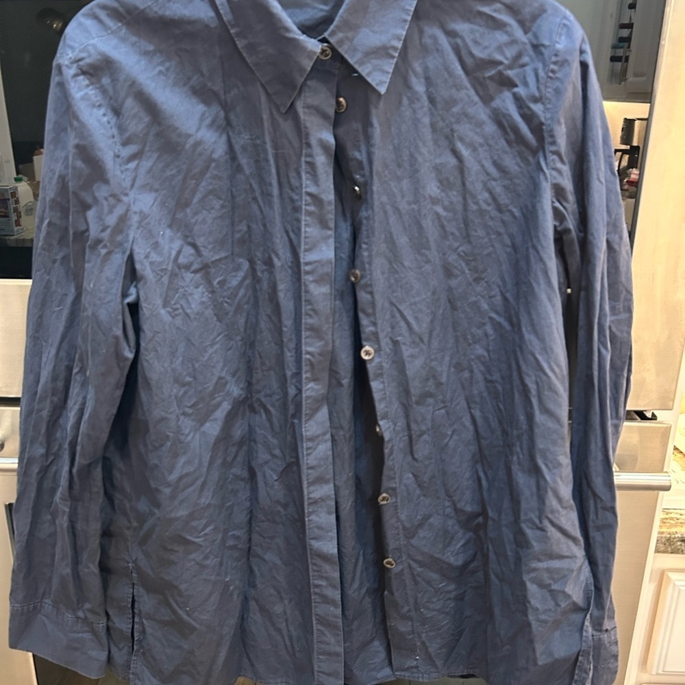 The Row Navy Blouse size 2 has slight wear overall GUC - Picture 4 of 7